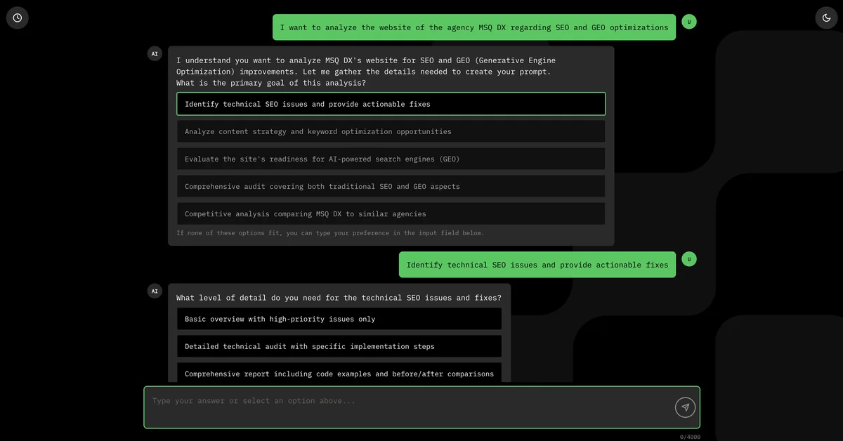 AI Prompt Builder screenshot