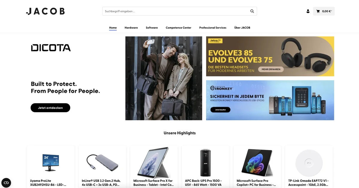 JACOB E-Com Shop screenshot